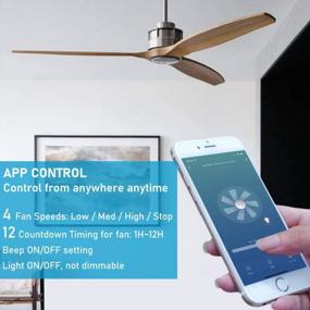 img 2 attached to Universal Smart WiFi Ceiling Fan Remote Control Kit With Voice And App Control, 3 Speeds 12 Timing, Compatible With Alexa And Google Assistant, No Hub Required