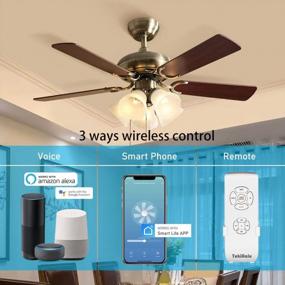 img 3 attached to Universal Smart WiFi Ceiling Fan Remote Control Kit With Voice And App Control, 3 Speeds 12 Timing, Compatible With Alexa And Google Assistant, No Hub Required