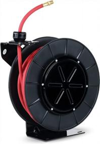 img 4 attached to Extra Long 65' Retractable Air Hose Reel With Max 300 PSI And Heavy Duty Industrial Spring - High-Quality Premium Flex Hybrid Polymer Hose For Commercial Use By REELWORKS