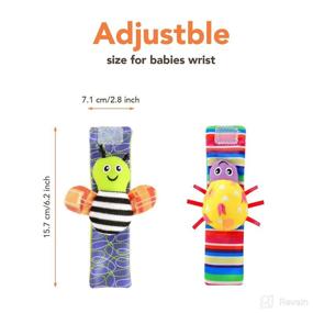 img 2 attached to New Baby Gift - 4PCS Baby Rattle Socks Toys, Wrist Rattles and Foot Finders for Baby Boy or Girl - Infant Toys