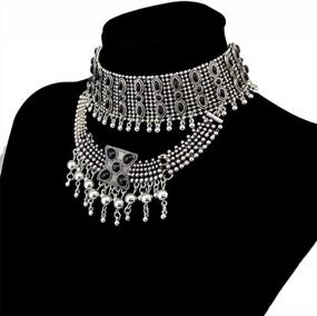img 3 attached to Idealway Retro Boho Tribal Tassel Collar Bib Chain Chunky Pendant Statement Necklace Choker For Women