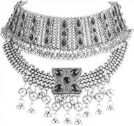 idealway retro boho tribal tassel collar bib chain chunky pendant statement necklace choker for women logo