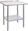 profeeshaw nsf certified stainless steel prep table with backsplash and undershelf - ideal for commercial kitchens and restaurants logo