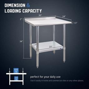 img 3 attached to Profeeshaw NSF Certified Stainless Steel Prep Table With Backsplash And Undershelf - Ideal For Commercial Kitchens And Restaurants