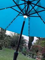 img 1 attached to GOLDSUN 9 Foot Market Solar LED Outdoor Aluminum Table Umbrella With Push Button Tilt, Aqua Blue review by Justin Smith