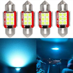 img 4 attached to Upgrade Your Car Interior With Phinlion Super Bright Ice Blue LED Bulbs - Pack Of 4