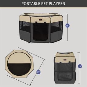 img 3 attached to 🐾 Aivituvin Portable Pet Playpen, 29" Foldable Dog Playpen for Dog, Kitten, and Rabbit - Indoor/Outdoor Exercise Playpen Tent with Carrying Case, Water-Resistant & Removable Shade Cover