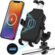 🏍️ motorcycle phone mount: wireless qi/usb qc3.0 charger, 2-in-1 holder for 4"-7" cellphones, fast charging & easy installation логотип