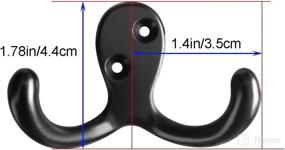 img 3 attached to 🧥 Premium Quality 10Pcs Coat Hooks Hardware - Heavy Duty Wall Mounted Hooks for Coats, Bags, Towels, and More - Rust-Resistant Double Robe Hooks - Sleek Black Finish