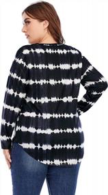 img 3 attached to Women'S Plus Size Long Sleeve Tee Tops V Neck T Shirts Floral Printed Blouse Tunics