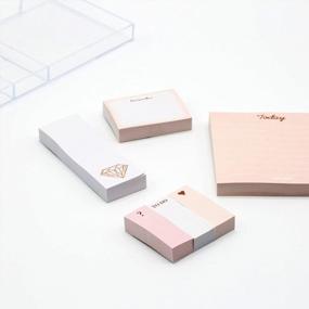 img 3 attached to Keep Your Notes Glamorous With MultiBey'S Rose Gold Sticky Note Set