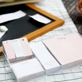 img 1 attached to Keep Your Notes Glamorous With MultiBey'S Rose Gold Sticky Note Set