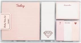 img 4 attached to Keep Your Notes Glamorous With MultiBey'S Rose Gold Sticky Note Set