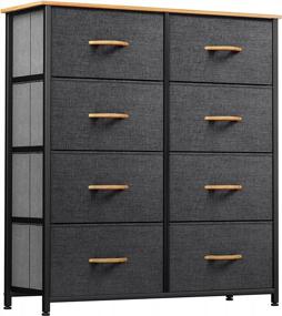 img 4 attached to YITAHOME Fabric Storage Tower With 8 Drawers - Sturdy Steel Frame, Wooden Top And Easy-Pull Bins - Perfect Organizer For Bedroom, Living Room, Hallway, Closets And Nursery