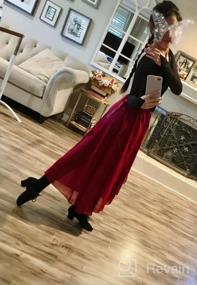 img 7 attached to Потрясающие длинные прозрачные черные балетные юбки для женщин с завязками на талии от Daydance