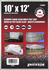 img 1 attached to 🌈 Erickson 57062 Clear White Economy Grade Poly Tarp, 10' x 12', 1 Pack - Versatile and Durable Protective Cover for Multiple Uses