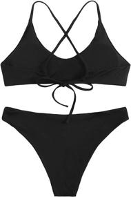 img 3 attached to SweatyRocks Womens Bathing Spaghetti Swimsuit Women's Clothing : Swimsuits & Cover Ups