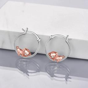 img 2 attached to Милые серьги-кольца для женщин, вдохновленные животными: идеальный подарок для вашей прекрасной дочери!