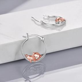 img 1 attached to Милые серьги-кольца для женщин, вдохновленные животными: идеальный подарок для вашей прекрасной дочери!