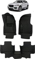 usa-made all weather heavy duty full coverage floor mat floor protection [front and rear] for 2016-2020 jaguar f-pace - black single layer logo