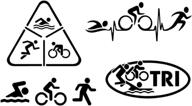 triathlon decals pack cycle heartbeat логотип