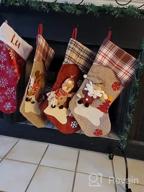 img 1 attached to 3 Pack Christmas Stockings With 3D Santa, Snowman, Reindeer | Plaid Xmas Stocking Personalized Decorations For Trees, Wall & Family Party | Classic Holiday Decoration. review by Damian Grotting