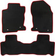 🚗 custom fit san auto car floor mats for lexus nx 2015-2021, nx200t, nx300, nx300h - black and red rubber car floor liners set for all weather protection, heavy duty & odorless logo