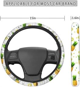 img 3 attached to 🚗 Universal 15 Inch Jiueut Blue White Navy Camo Print Steering Wheel Cover - Soft, Anti-Slip Car Wrap for Trucks, SUVs, and Cars