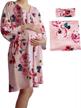 3-in-1 maternity dress set with matching swaddle - ideal for hospital, labor and delivery, nightwear for mom and baby boy/girl logo