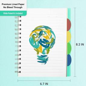img 1 attached to A5 Hardcover Plastic Spiral Bound Journal Notebook With Colored Tabs Dividers For Women - 210 Pages Wide Ruled Work Notebook For School Supplies, Note Taking 6.2" X 8.2", Teal