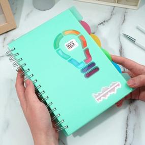 img 3 attached to A5 Hardcover Plastic Spiral Bound Journal Notebook With Colored Tabs Dividers For Women - 210 Pages Wide Ruled Work Notebook For School Supplies, Note Taking 6.2" X 8.2", Teal