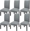 goodtou 6-pack dining room chair covers - stretch slipcovers for kitchen, hotel chairs (set of 4, light gray) logo