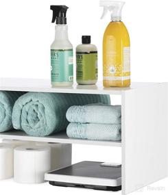 img 1 attached to 📦 Whitmor Extra Wide 2-Shelf Storage Organizer: Stackable and Spacious, in White