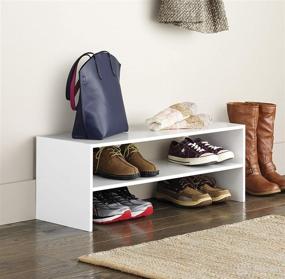 img 3 attached to 📦 Whitmor Extra Wide 2-Shelf Storage Organizer: Stackable and Spacious, in White