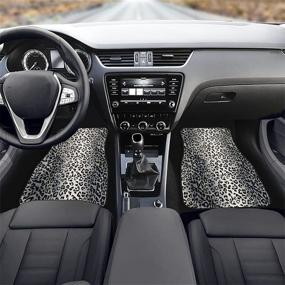 img 2 attached to Stylish FUSURIRE Gray Leopard Car Floor Mats: Personalized, Heavy Duty, Non-Slip - Set of 4