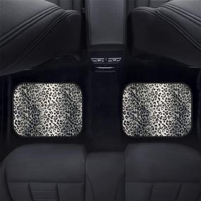 img 1 attached to Stylish FUSURIRE Gray Leopard Car Floor Mats: Personalized, Heavy Duty, Non-Slip - Set of 4