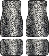 stylish fusurire gray leopard car floor mats: personalized, heavy duty, non-slip - set of 4 logo