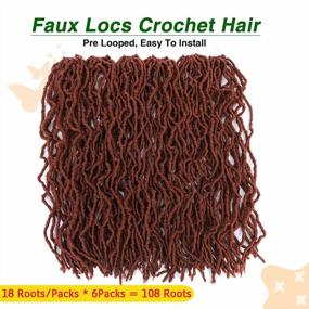 img 2 attached to Faux Locs Crochet Hair 24 Inch 6 Packs, Soft Locs Crochet Hair Pre Looped, Synthetic Curly Soft Faux Locs Hair Extension, Goddess Locs Crochet Braids Hair For Black Women (24 Inch (Pack Of 6), 350#)