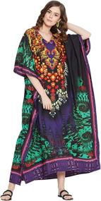 img 3 attached to Gypsie Floral Polyester Kaftan Caftan Women's Clothing