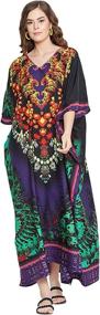 img 4 attached to Gypsie Floral Polyester Kaftan Caftan Women's Clothing