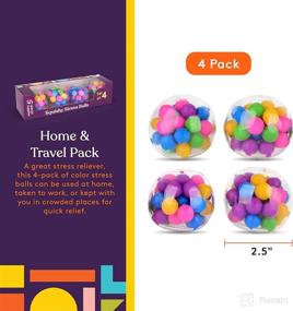img 2 attached to Squeeze Away Stress with Special Supplies Squish Stress Balls - Colorful Sensory Toy, Perfect for Home, Travel, and Office Use - Fun for Kids and Adults - 4-Pack