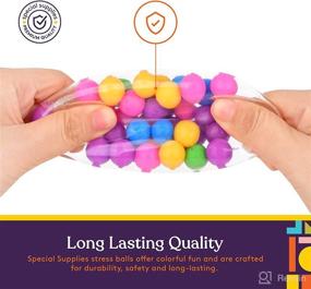 img 1 attached to Squeeze Away Stress with Special Supplies Squish Stress Balls - Colorful Sensory Toy, Perfect for Home, Travel, and Office Use - Fun for Kids and Adults - 4-Pack