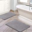 h.versailtex bath mat memory foam set bathroom rug set flannel velvety bath mat luxury extra soft and absorbent non slip rugs for bathroom/bedroom washable(2 pack- 20"x 32"/ 17"x 24", grey) logo