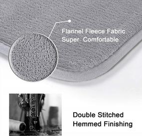 img 2 attached to H.VERSAILTEX Bath Mat Memory Foam Set Bathroom Rug Set Flannel Velvety Bath Mat Luxury Extra Soft And Absorbent Non Slip Rugs For Bathroom/Bedroom Washable(2 Pack- 20"X 32"/ 17"X 24", Grey)