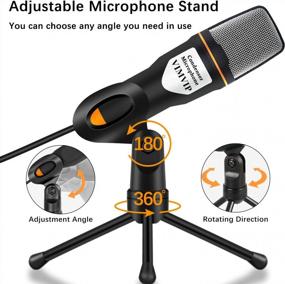 img 2 attached to 💻 VIMVIP PC Microphone: High-Quality USB Computer Mic with Stand for Recording, Gaming, Chatting, Skype, MSN - Ideal for iMac, PC, Laptop & Windows Desktop