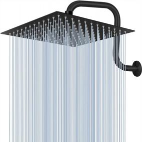 img 4 attached to 12" Rain Shower Head With 13" Extension Arm - Voolan Large Rainfall Shower Heads Made Of Stainless Steel - Waterfall Full Body Coverage - Perfect Replacement For Your Bathroom ShowerHead (Black)