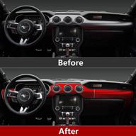 🚘 carbon fiber center console instrument sticker decal interior trim cover for ford mustang 2015-2020 - enhance your mustang with premium accessories logo