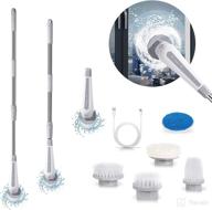 electric power scrubber with 5 replaceable drill brush heads, cordless shower scrubber, 360 degree upgrade spin scrubber with light, ideal for bathroom, kitchen, tub, and tile cleaning logo