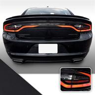 gomu tail light accent blackout precut vinyl wrap overlay kit v2, совместимый с dodge charger 2015 2016 2017 2018 2019 2020 - матовый черный логотип