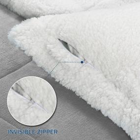 img 1 attached to Ultra-Soft Micromink Sherpa Queen Comforter Set With Pillow Shams - 3-Piece Grey Bedding Set For Fall/Winter - Plush & Warm Blanket By Downluxe